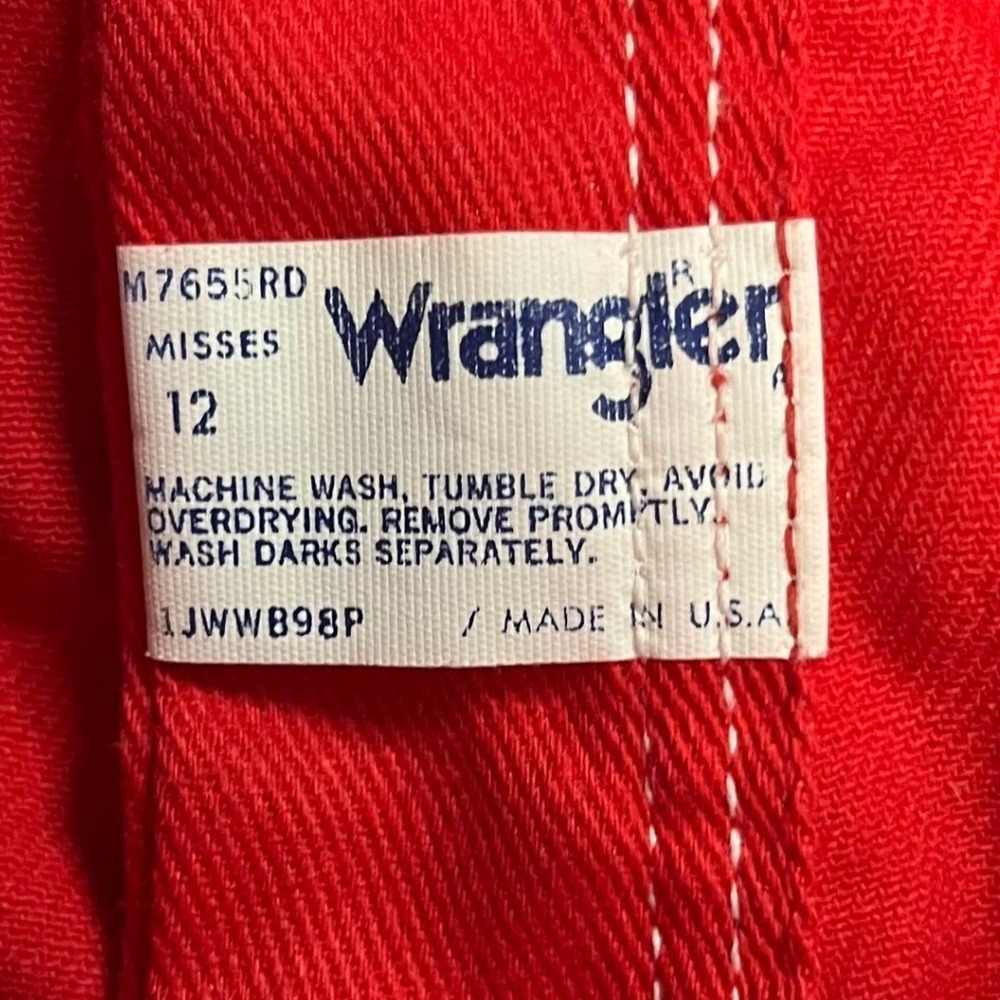 Vintage Wrangler Red Flare Leg Pants High Waisted 1960s Contrast Stitch 28x32 - Picture 4 of 8